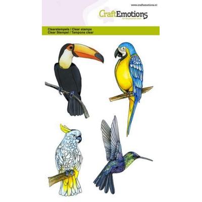 CraftEmotions Clear Stamps - Tropische Vögel